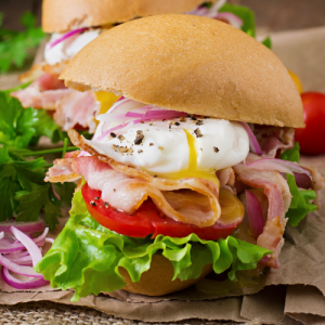 Bacon And Poached Egg Sandwich