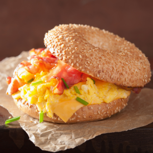 Scrambled Egg And Bacon Bagel